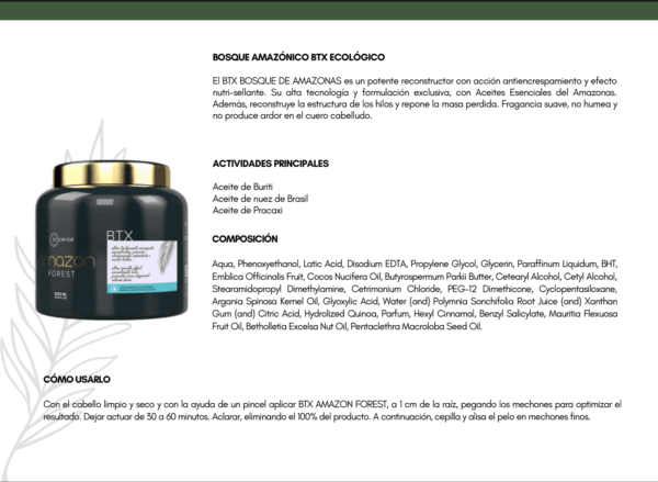 BTX Alisado Orgânico Amazon Forest 1Kg<span style="color: #000">™</span>